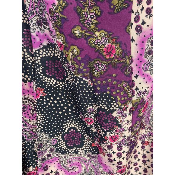 Sag Harbor Skirt 18W 20W Purple Black Floral Patchwork Peasant Gypsy Career Y2K - Picture 7 of 9